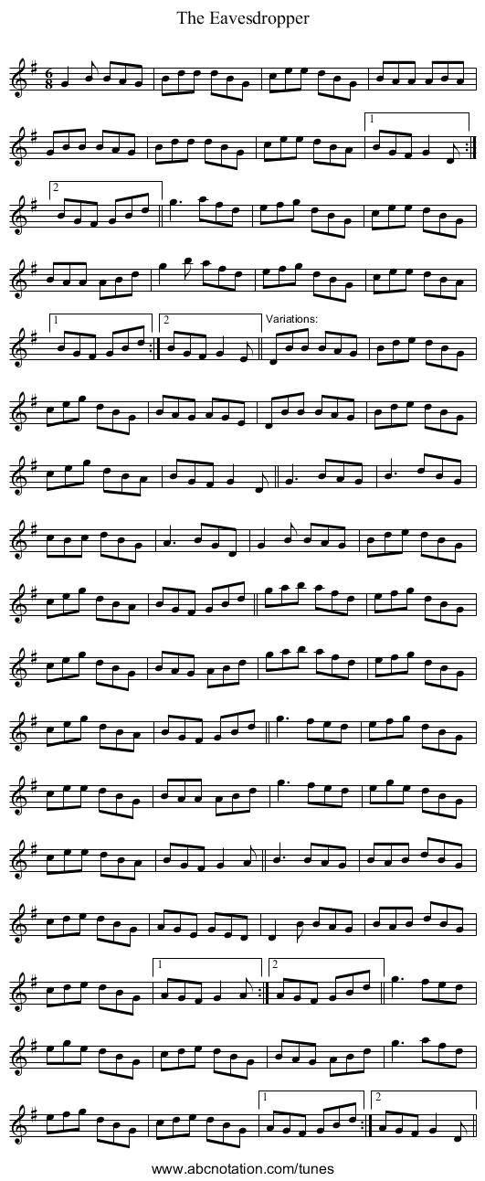 Eavesdropper, The - staff notation