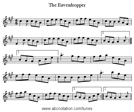 Eavesdropper, The - staff notation