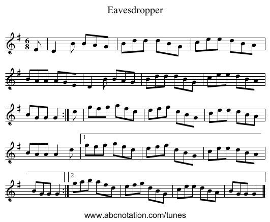 Eavesdropper - staff notation