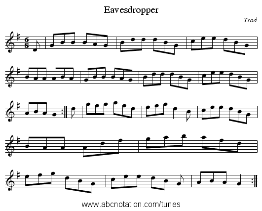 Eavesdropper - staff notation