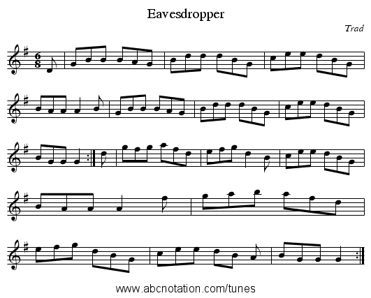 Eavesdropper - staff notation