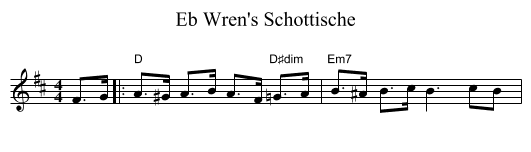 Eb Wren's Schottische - staff notation