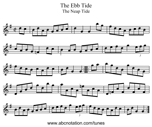 Ebb Tide, The - staff notation