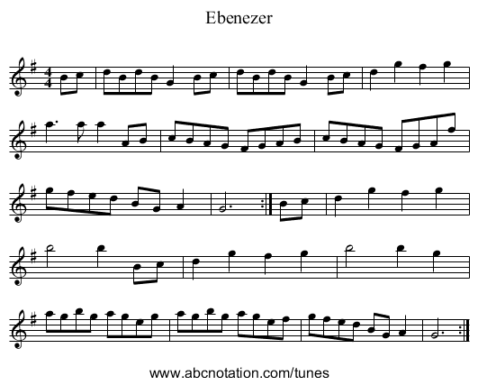 Ebenezer - staff notation