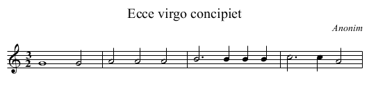 Ecce virgo concipiet - staff notation