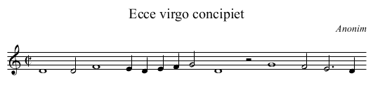 Ecce virgo concipiet - staff notation