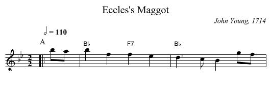 Eccles's Maggot - staff notation