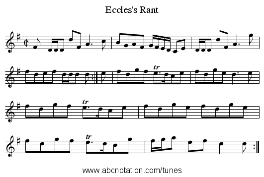 Eccles's Rant - staff notation