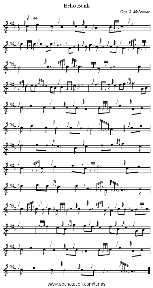 Echo Bank - staff notation