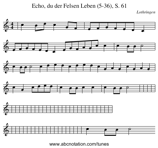 Echo, du der Felsen Leben (5-36), S. 61 - staff notation