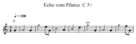 Echo vom Pilatus  C 5+ - staff notation