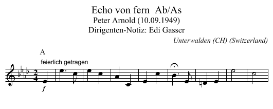 Echo von fern  Ab/As - staff notation