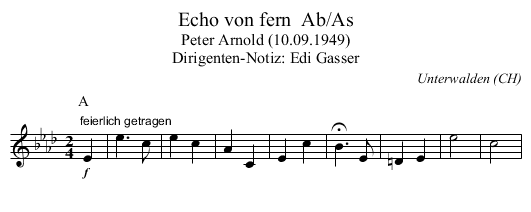 Echo von fern  Ab/As - staff notation