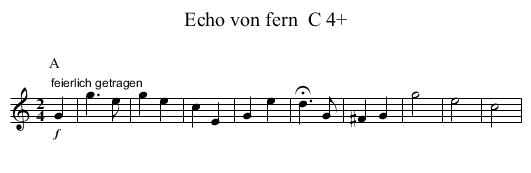 Echo von fern  C 4+ - staff notation