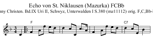 Echo von St. Niklausen (Mazurka) FCBb - staff notation