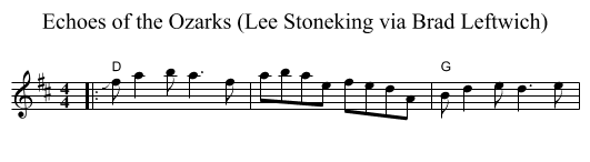 Echoes of the Ozarks (Lee Stoneking via Brad Leftwich) - staff notation