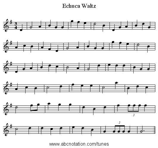 Echuca Waltz - staff notation