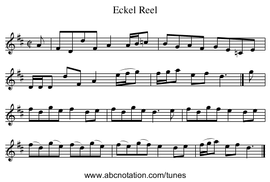 Eckel Reel - staff notation