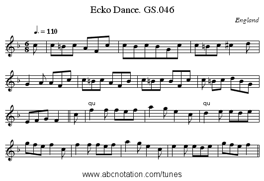 Ecko Dance. GS.046 - staff notation