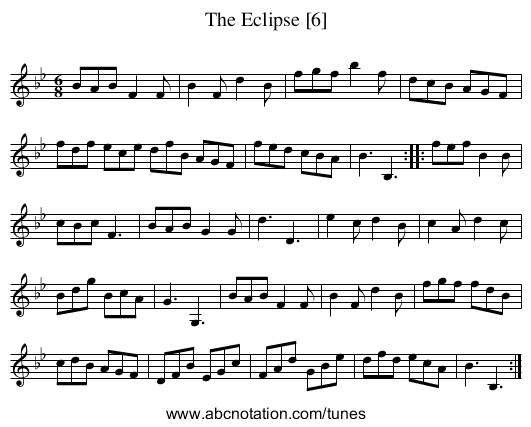 Eclipse [6], The - staff notation