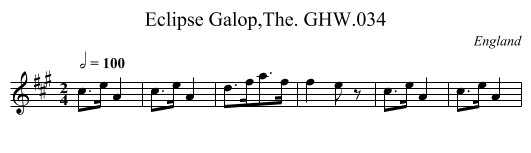 Eclipse Galop,The. GHW.034 - staff notation