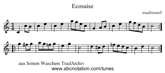 Ecosaise - staff notation
