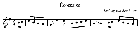Écossaise - staff notation