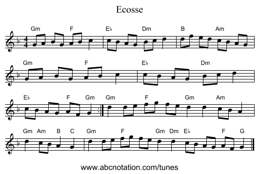 Ecosse - staff notation