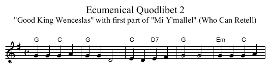 Ecumenical Quodlibet 2 - staff notation