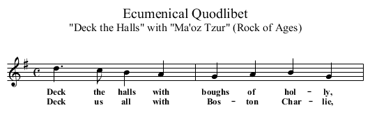 Ecumenical Quodlibet - staff notation