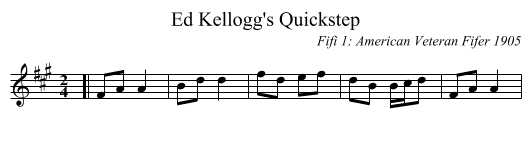 Ed Kellogg's Quickstep - staff notation