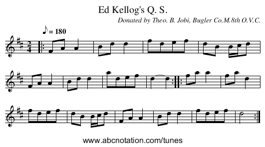 Ed Kellog's Q. S. - staff notation
