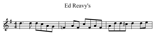 Ed Reavy's - staff notation