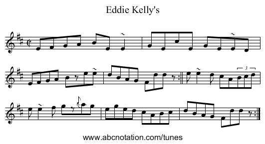 Eddie Kelly's - staff notation