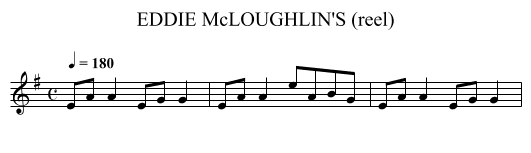 EDDIE McLOUGHLIN'S (reel) - staff notation