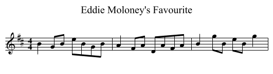 Eddie Moloney's Favourite - staff notation