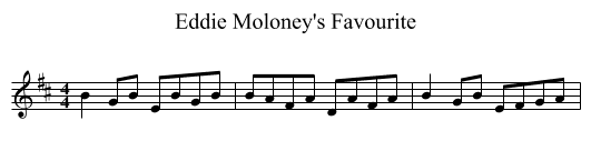 Eddie Moloney's Favourite - staff notation
