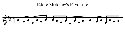 Eddie Moloney's Favourite - staff notation