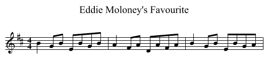 Eddie Moloney's Favourite - staff notation