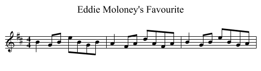 Eddie Moloney's Favourite - staff notation