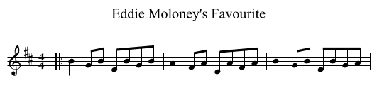 Eddie Moloney's Favourite - staff notation