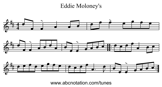 Eddie Moloney's - staff notation