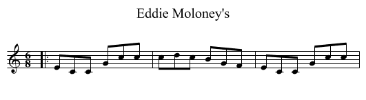 Eddie Moloney's - staff notation