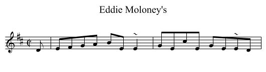 Eddie Moloney's - staff notation