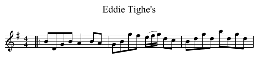 Eddie Tighe's - staff notation
