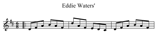 Eddie Waters' - staff notation