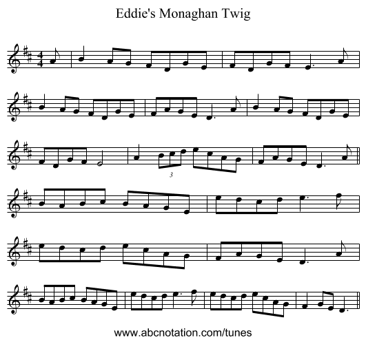 Eddie's Monaghan Twig - staff notation