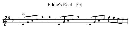 Eddie's Reel   [G] - staff notation