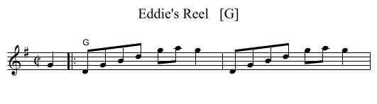 Eddie's Reel   [G] - staff notation