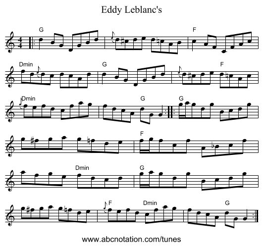 Eddy Leblanc's - staff notation